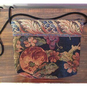 Floral Tapestry Crossbody Bag With Rope Strap by Brown Sugar Designs